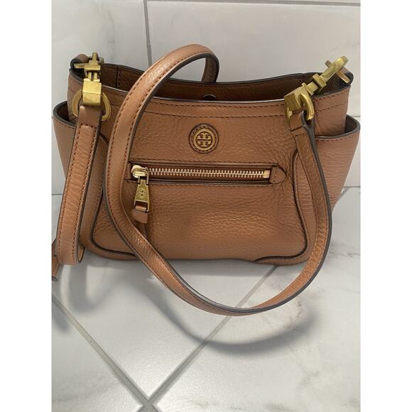 Tory Burch Frances Mini Vintage Camel Shoulder/Crossbody - Picture 3 of 11
